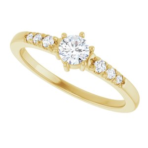 14K Yellow Gold 4.1 mm Round Ring Mounting – image 8