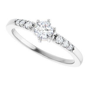 14K X1 White Gold 4.1 mm Round Ring Mounting – image 8