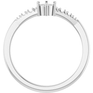 10K White Gold 4.1 mm Round Ring Mounting – image 4