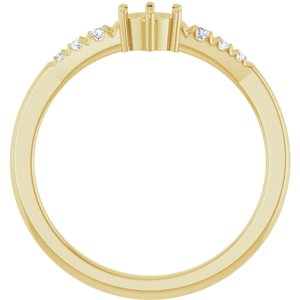 14K Yellow Gold 4.1 mm Round 1/10 CTW Natural Diamond Semi-Set Ring – image 4