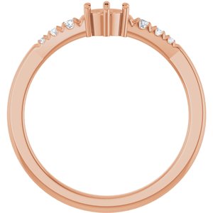 14K Rose Gold 4.1 mm Round 1/10 CTW Lab-Grown Diamond Semi-Set Ring – image 4