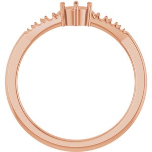18K Rose Gold 4.1 mm Round Ring Mounting – image 4