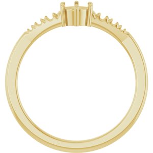 18K Yellow Gold 4.1 mm Round Ring Mounting – image 4