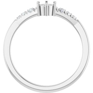 Platinum 4.1 mm Round 1/10 CTW Natural Diamond Semi-Set Ring – image 4