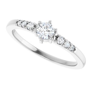 10K White Gold 3.8 mm Round Ring Mounting – image 8