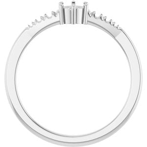 14K White Gold 3.8 mm Round Ring Mounting – image 4
