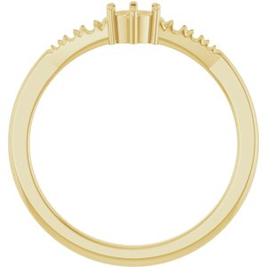 18K Yellow Gold 3.8 mm Round Ring Mounting – image 4