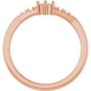 10K Rose Gold 3.8 mm Round Ring Mounting – image 4