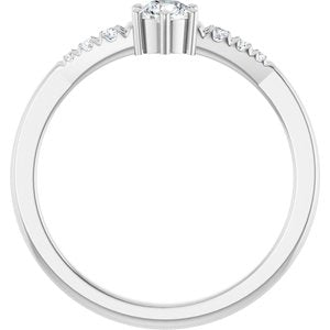 14K White Gold 3.8 mm Round Ring Mounting – image 3