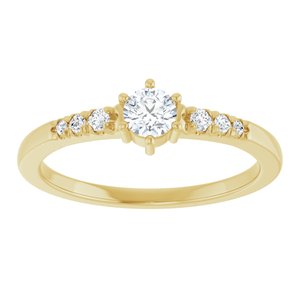 10K Yellow Gold 3.8 mm Round Ring Mounting – image 5