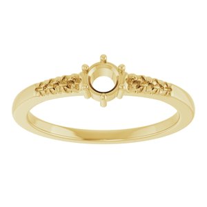 14K Yellow Gold 3.8 mm Round Ring Mounting – image 6