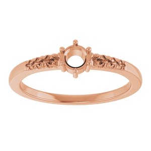 18K Rose Gold 3.8 mm Round Ring Mounting – image 6