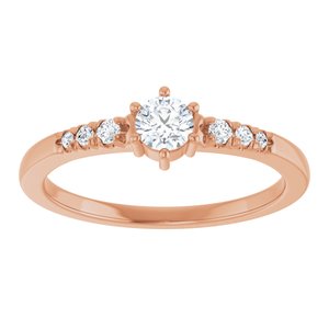 18K Rose Gold 3.8 mm Round Ring Mounting – image 5