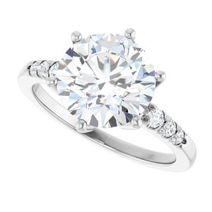14K X1 White Gold 9.4 mm Round Ring Mounting – image 8