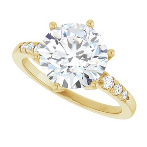 18K Yellow Gold 9.4 mm Round Ring Mounting – image 8