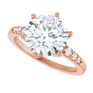 18K Rose Gold 9.4 mm Round Ring Mounting – image 8