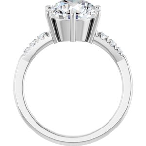10K White Gold 9.4 mm Round Ring Mounting – image 3