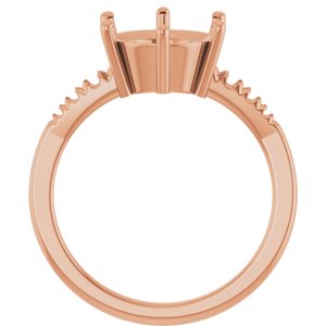 18K Rose Gold 9.4 mm Round Ring Mounting – image 4