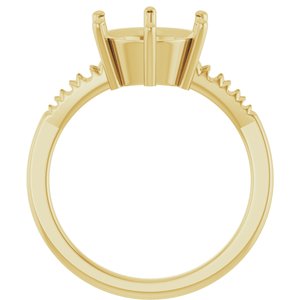 10K Yellow Gold 9.4 mm Round Ring Mounting – image 4