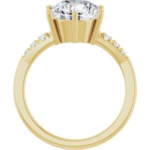 10K Yellow Gold 9.4 mm Round Ring Mounting – image 3