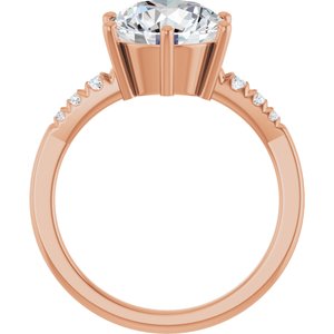 18K Rose Gold 9.4 mm Round Ring Mounting – image 3