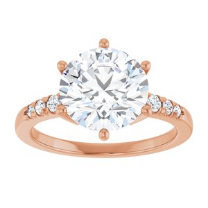 18K Rose Gold 9.4 mm Round Ring Mounting – image 5
