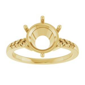 10K Yellow Gold 9.4 mm Round Ring Mounting – image 6
