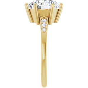 10K Yellow Gold 9.4 mm Round Ring Mounting – image 7