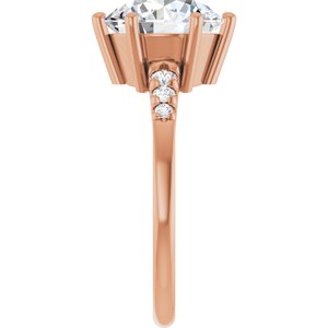 14K Rose Gold 9.4 mm Round Ring Mounting – image 7