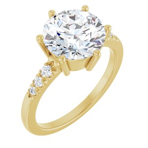 18K Yellow Gold 9.4 mm Round Ring Mounting