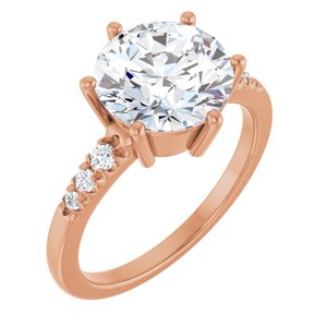 14K Rose Gold 9.4 mm Round Ring Mounting