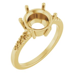 18K Yellow Gold 9.4 mm Round Ring Mounting – image 2