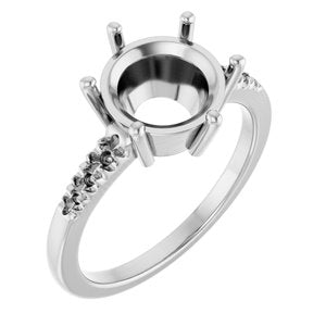 Continuum Sterling Silver 9.4 mm Round Ring Mounting – image 2