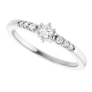 14K X1 White Gold 3 mm Round Ring Mounting – image 8