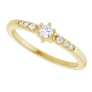 18K Yellow Gold 3 mm Round Ring Mounting – image 8