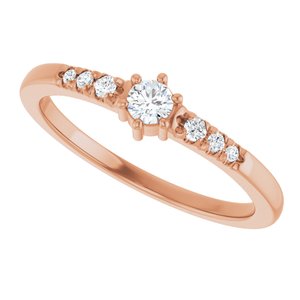 14K Rose Gold 3 mm Round Ring Mounting – image 8