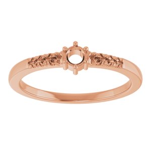 18K Rose Gold 3 mm Round Ring Mounting – image 6