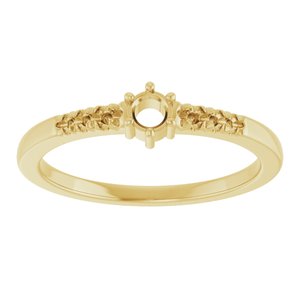 18K Yellow Gold 3 mm Round Ring Mounting – image 6