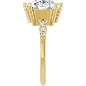 10K Yellow Gold 12x10 mm Elongated Cushion Ring Mounting – image 7