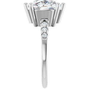 Sterling Silver 12x10 mm Elongated Cushion Ring Mounting – image 7