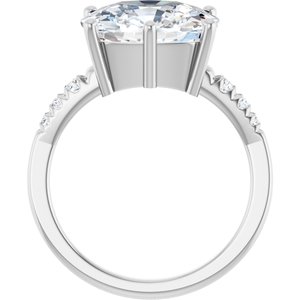 18K White Gold 12x10 mm Elongated Cushion Ring Mounting – image 3