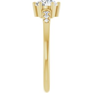 10K Yellow Gold 5.5 mm Round Ring Mounting – image 7