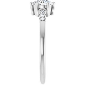 18K White Gold 5.5 mm Round Ring Mounting – image 7