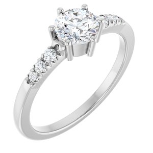 Sterling Silver 5.5 mm Round Ring Mounting
