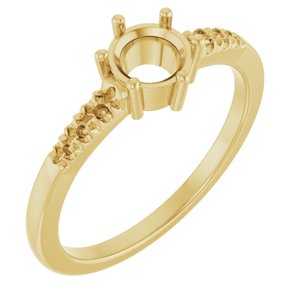 18K Yellow Gold 5.5 mm Round Ring Mounting – image 2