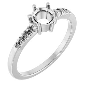 Continuum Sterling Silver 5.5 mm Round Ring Mounting – image 2