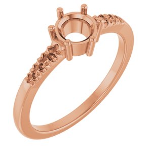 14K Rose Gold 5.5 mm Round Ring Mounting – image 2