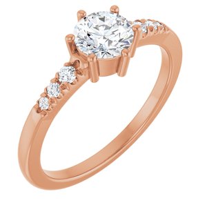 18K Rose Gold 5.5 mm Round Ring Mounting