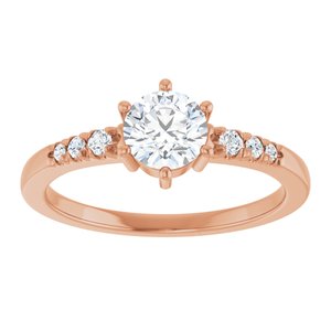 10K Rose Gold 5.5 mm Round Ring Mounting – image 5