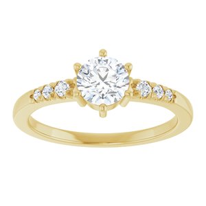 18K Yellow Gold 5.5 mm Round Ring Mounting – image 5